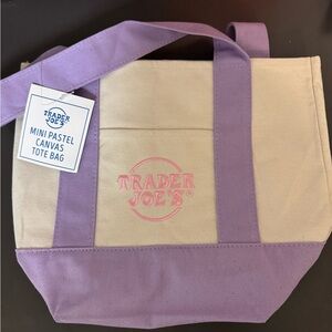 Trader Joe's Mini Pastel Canvas Tote Bag